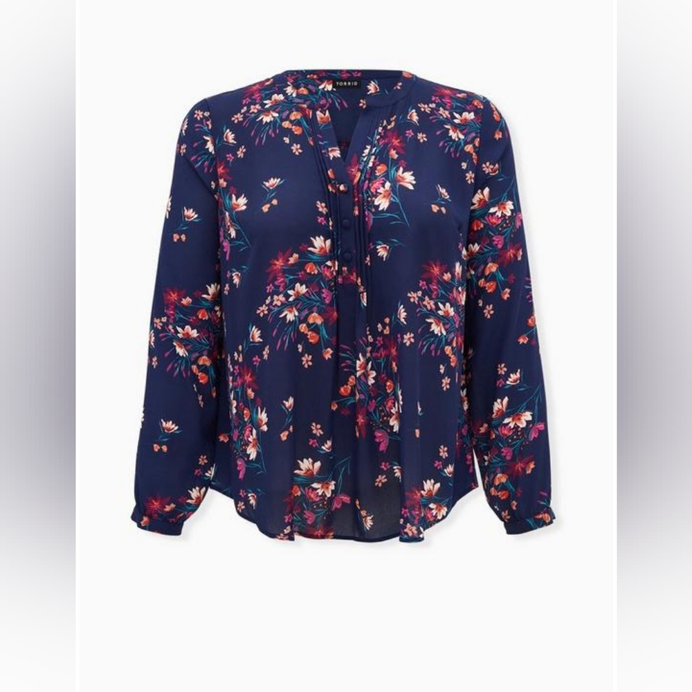 Georgette Pintuck Button-Front Blouse - image 6